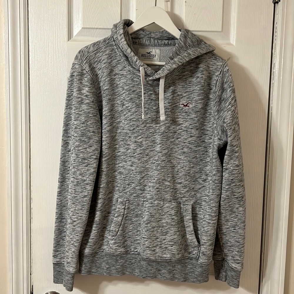 Mens Hollister Gray Hoodie, Size Medium